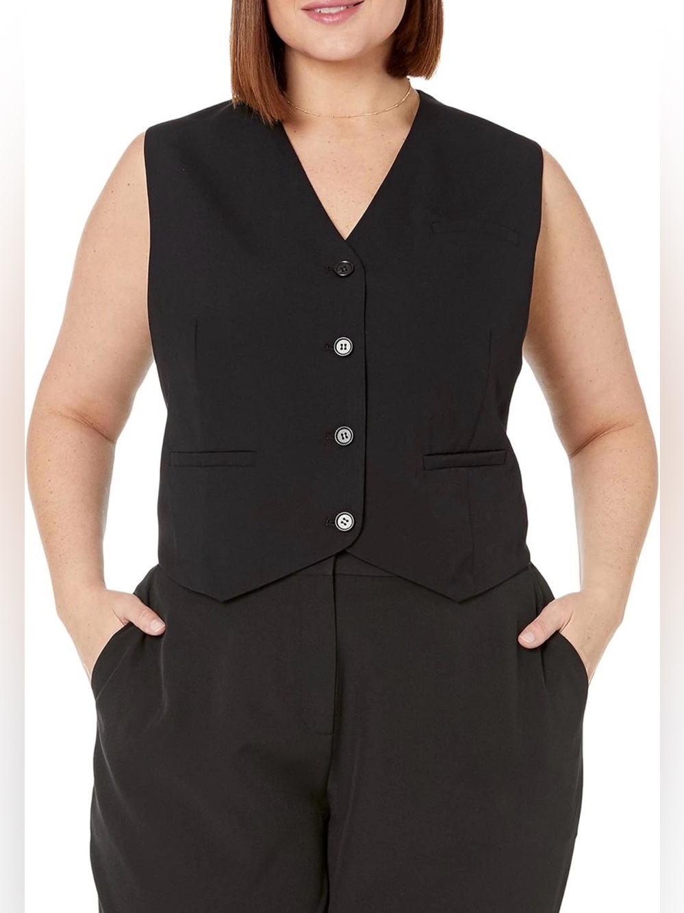 NWT button up black vest suit business casual academic menswear butch whimsigoth